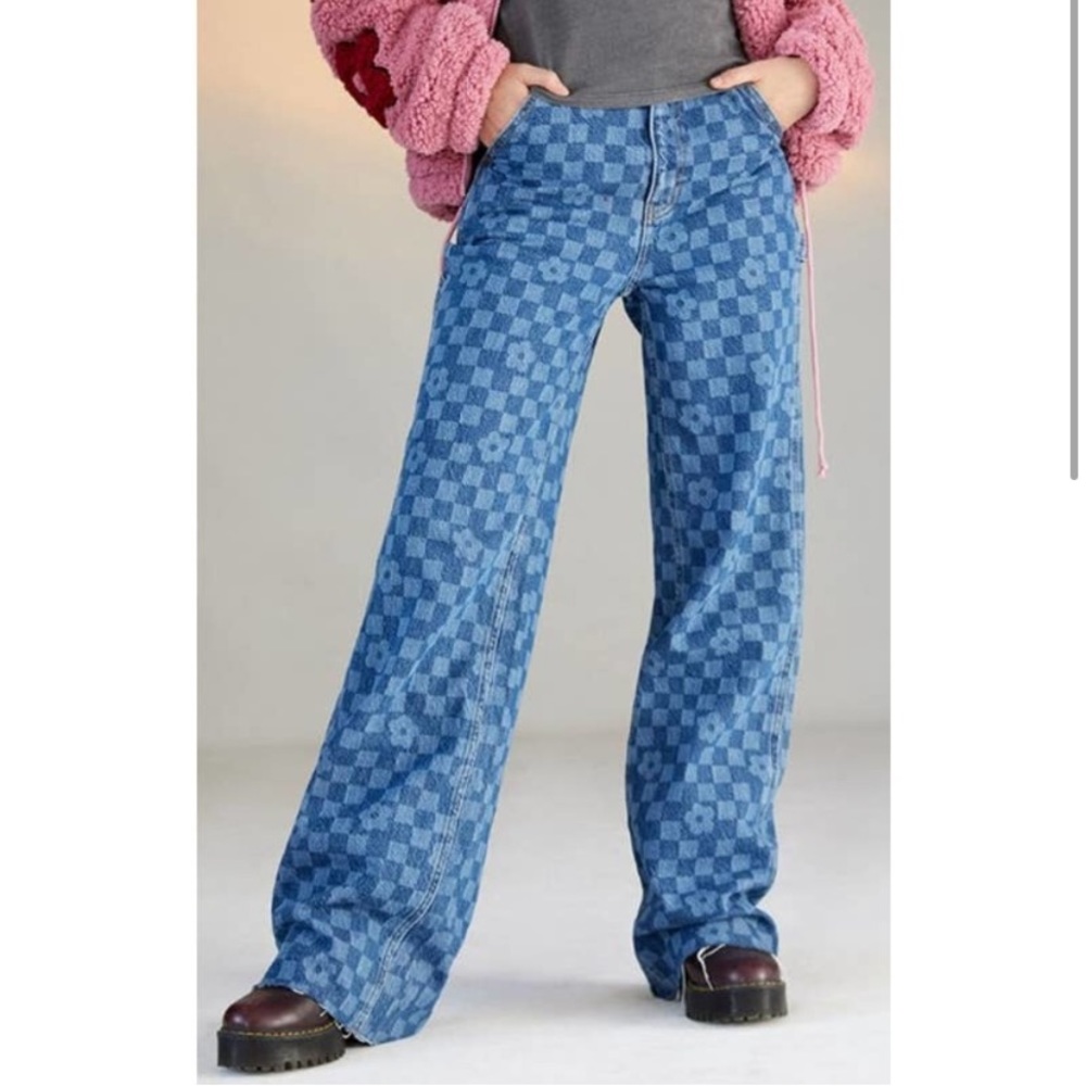 PacSun Checker Ultra High Waisted Carpenter Pants Size 25